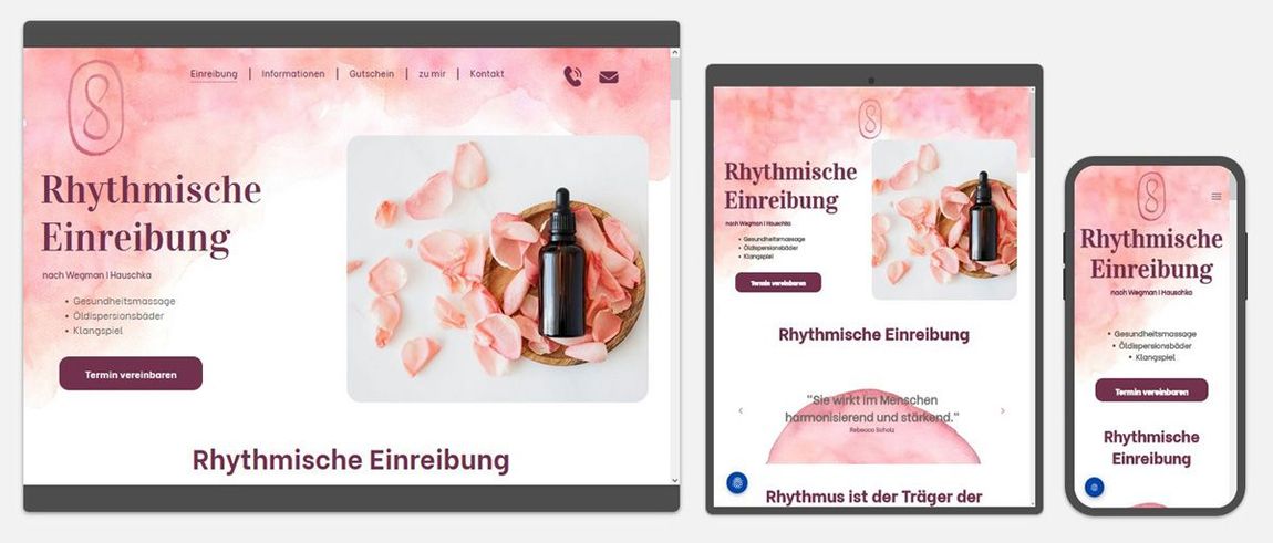 Website-Vorschau: Rebecca Scholz, Rhythmische Einreibung in Cottbus