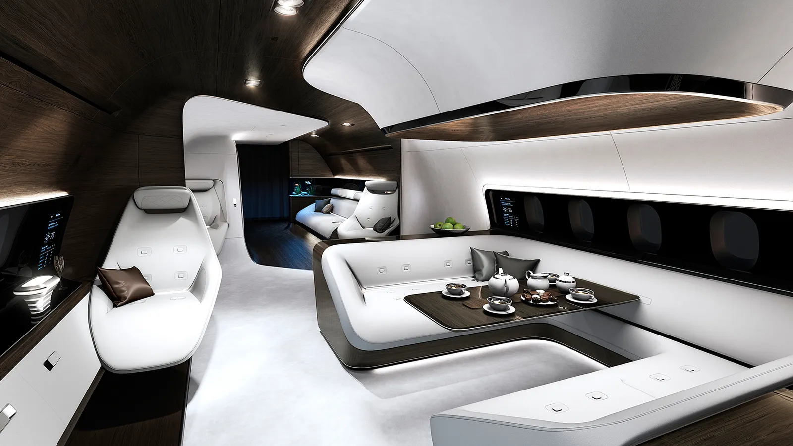 An artist 's impression of the interior of a private jet