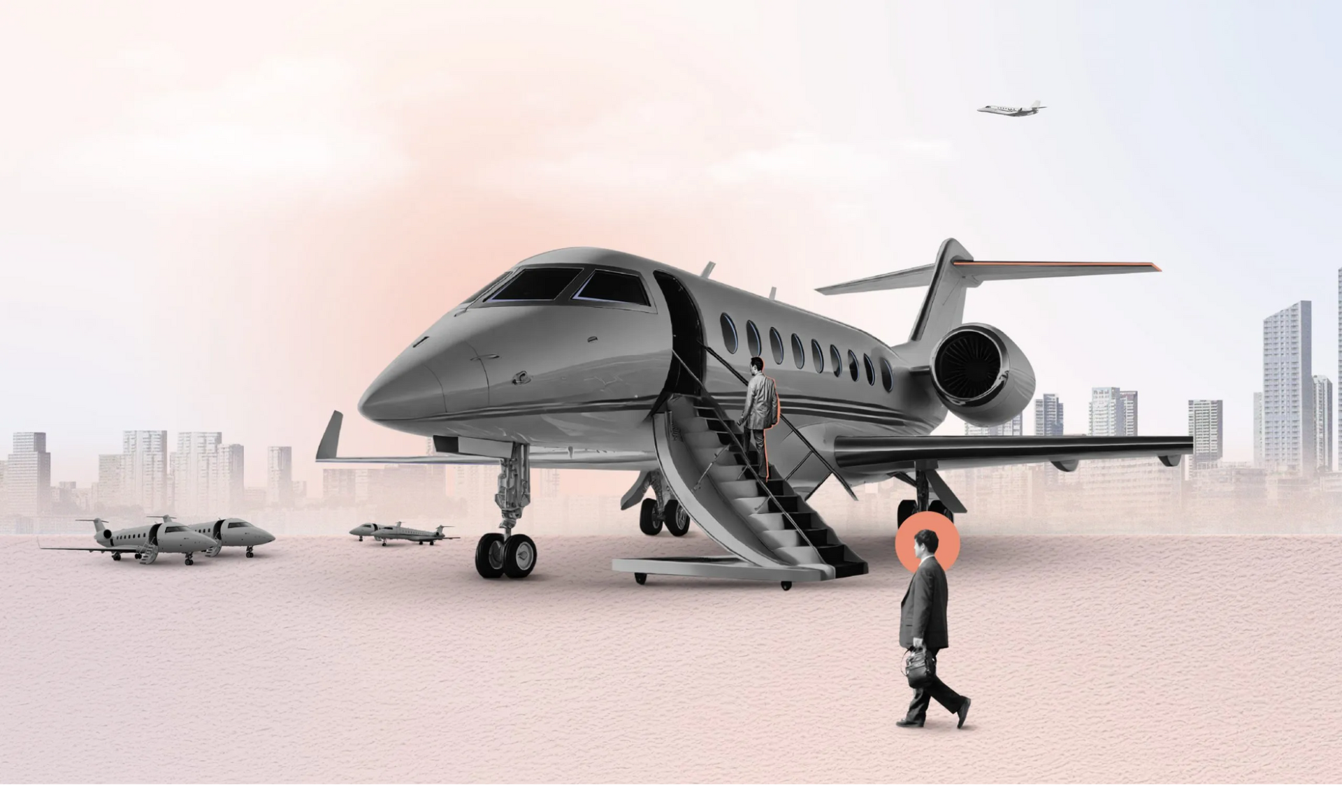 Passengers boarding a private jet for a VIP event in Brisbane during winter