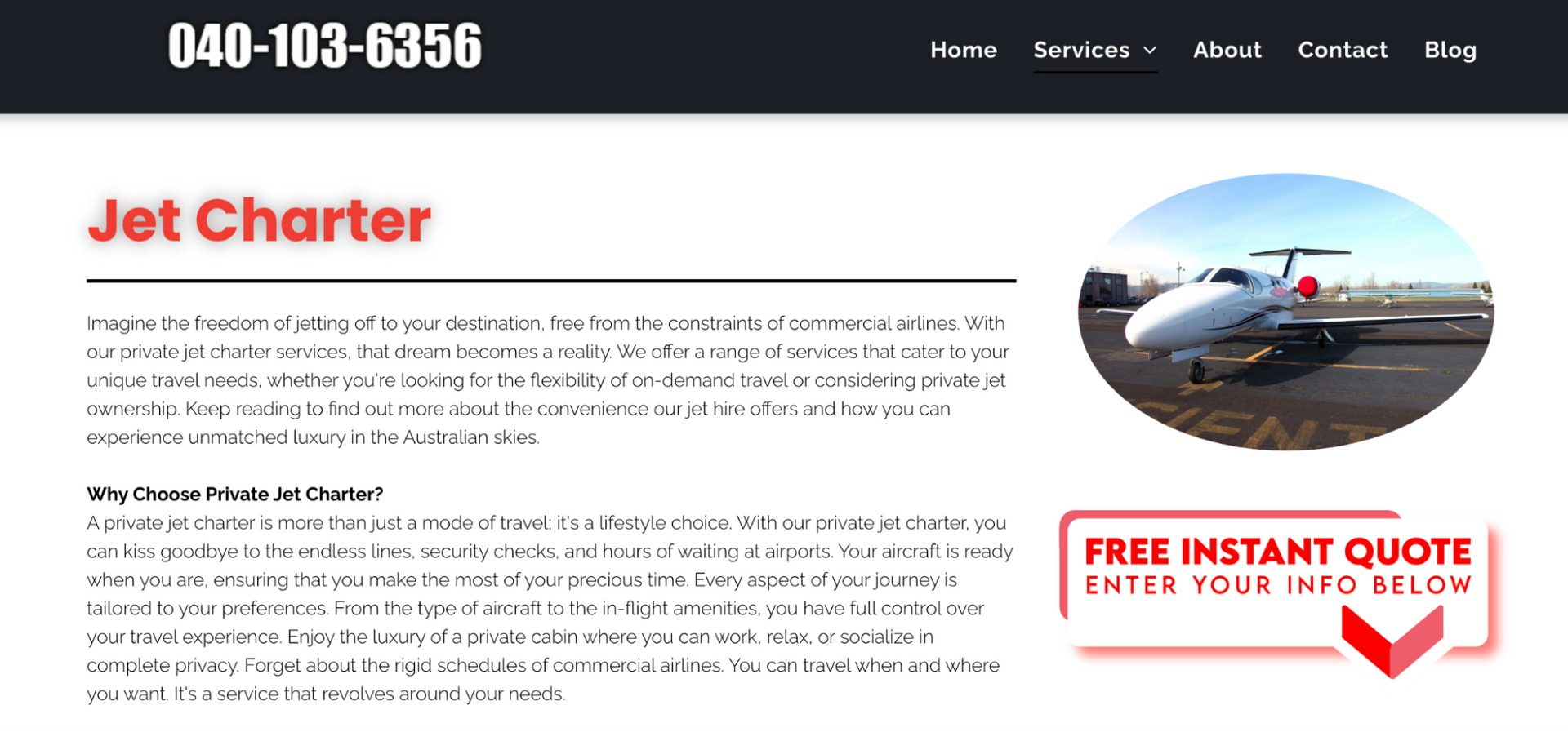 private jet booking