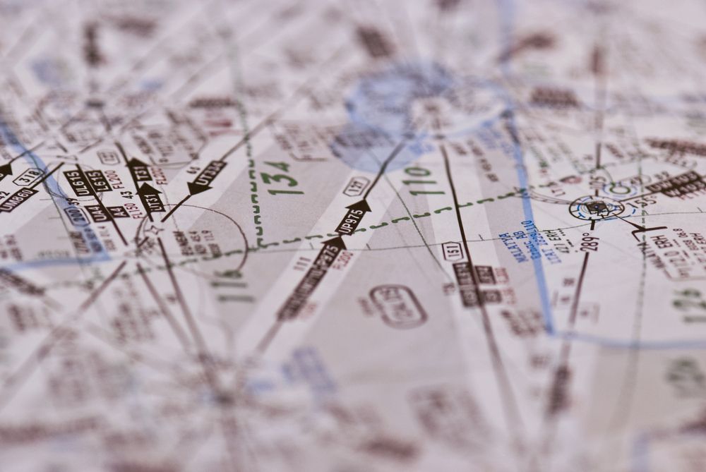 A close up of a map with the number