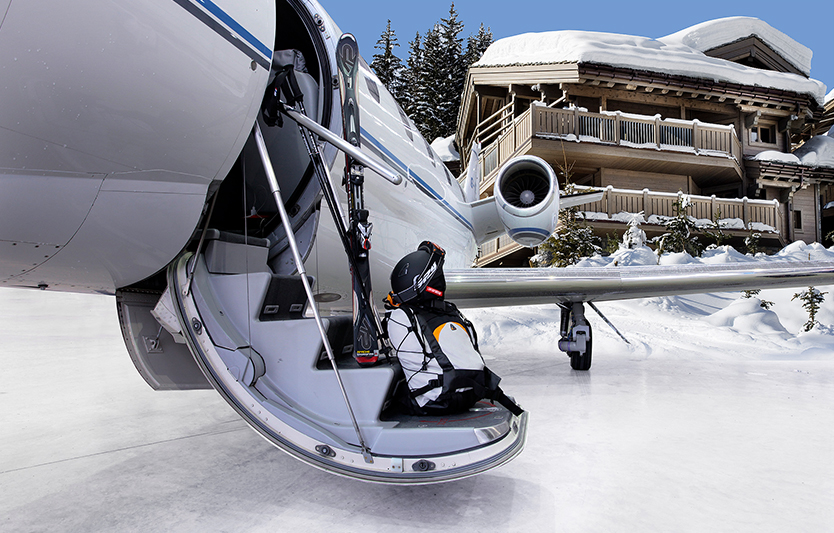 A snow-covered Australian resort and mountains popular for luxury private jet winter getaways