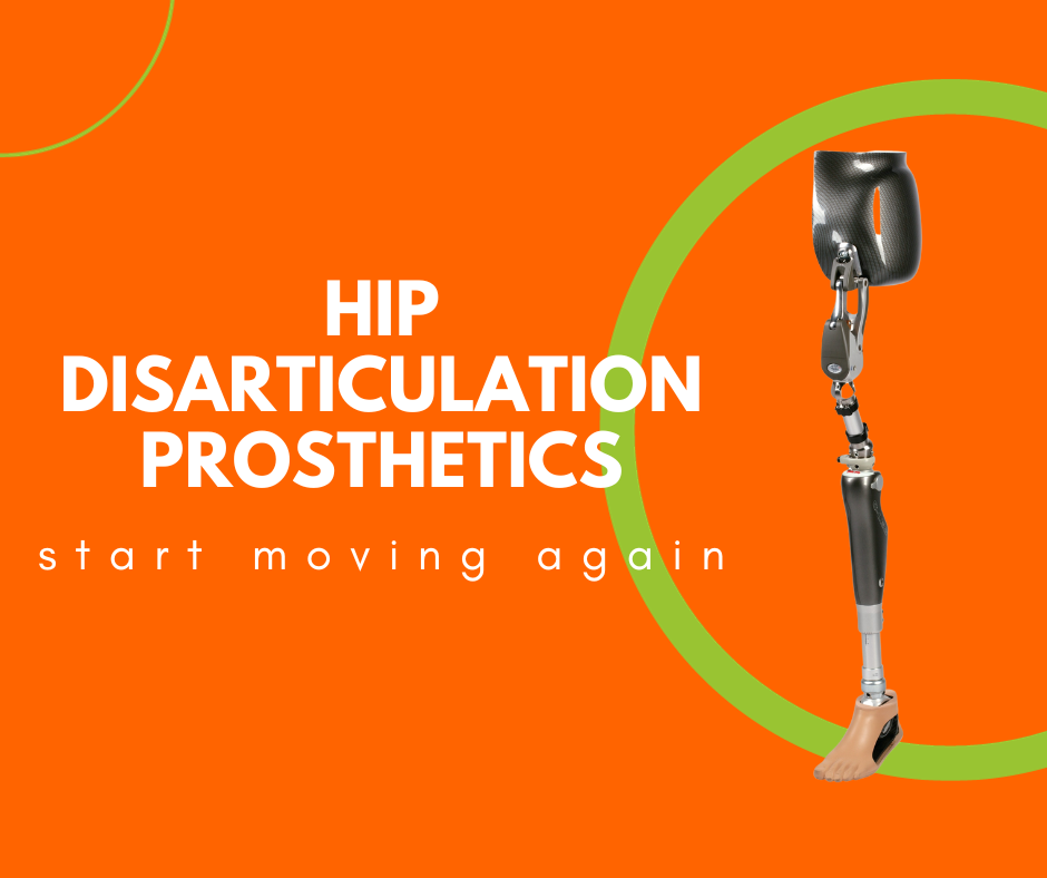 hip disarticulation prosthetic on an orange background