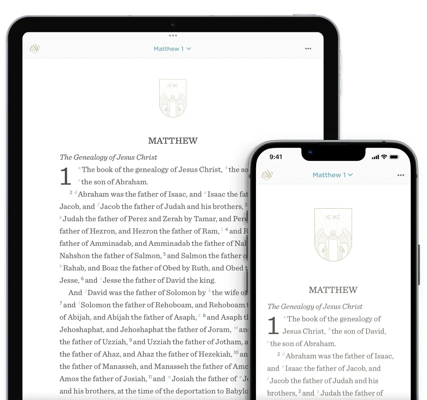 A tablet and a cell phone with a bible on them.