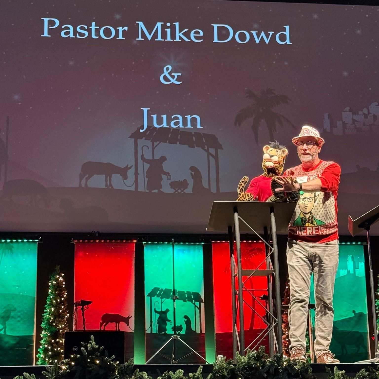 Pastor mike dowd and juan are giving a christmas sermon