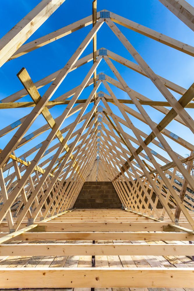 Looking up At the Roof of A Building Under Construction  — Trussted Frames & Trusses in Bennetts Green, NSW