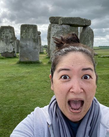 Felicia in front of Stone Henge