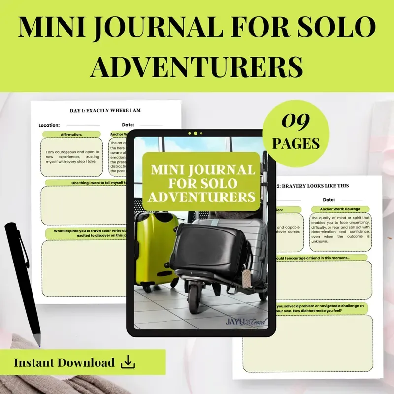 A mini journal for solo adventurers is available for instant download