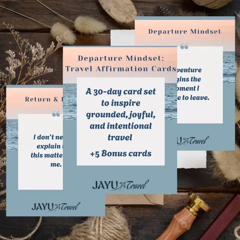 A 30 day card set to inspire grounded joyful and intentional travel