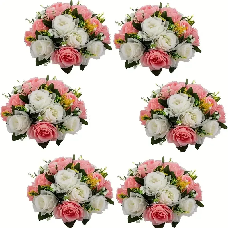 Green and White Rose Artificial Flowers