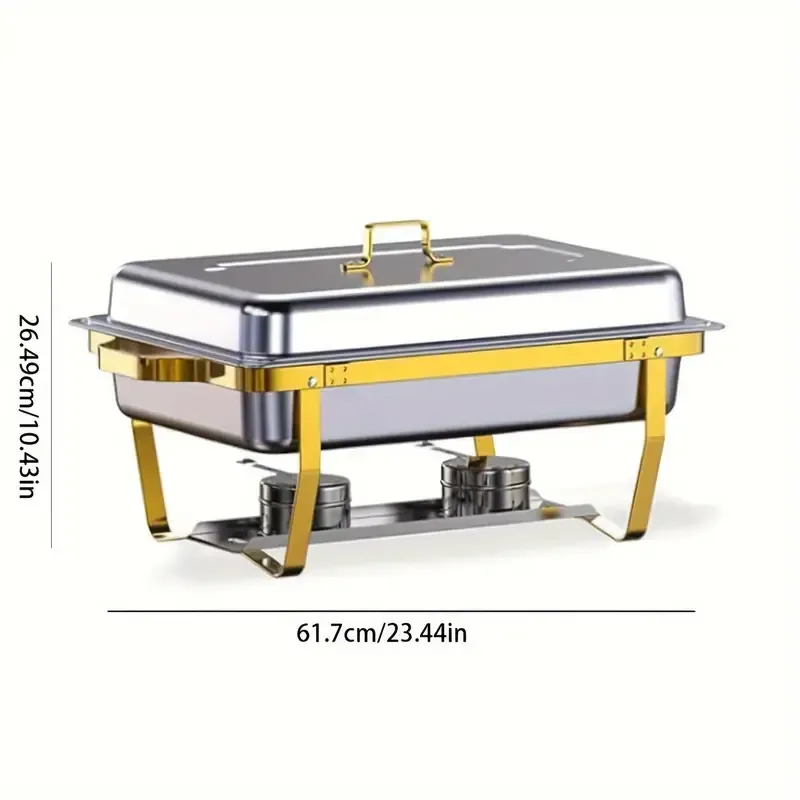 Elegant Golden Stainless Steel Buffet Hot Pot Set