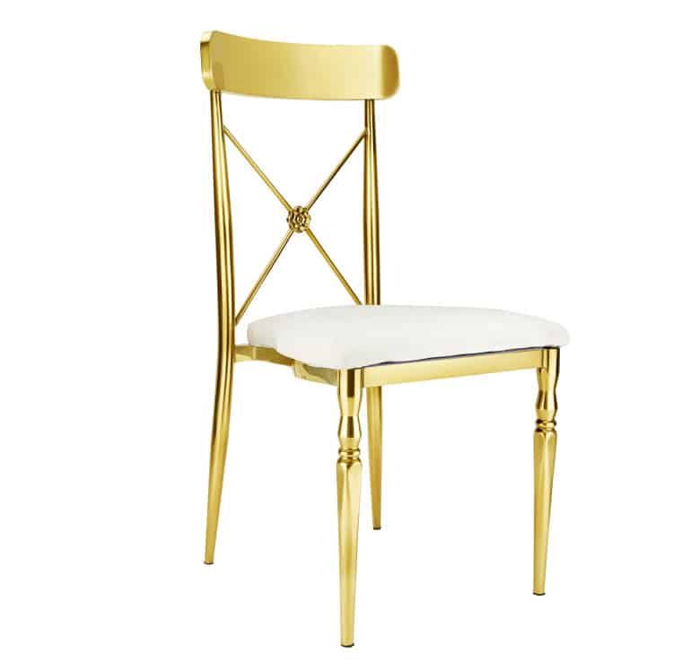 Gold Cross-Back Flower Chairs