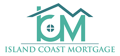 Logo for Island Coast Mortgage: teal letters