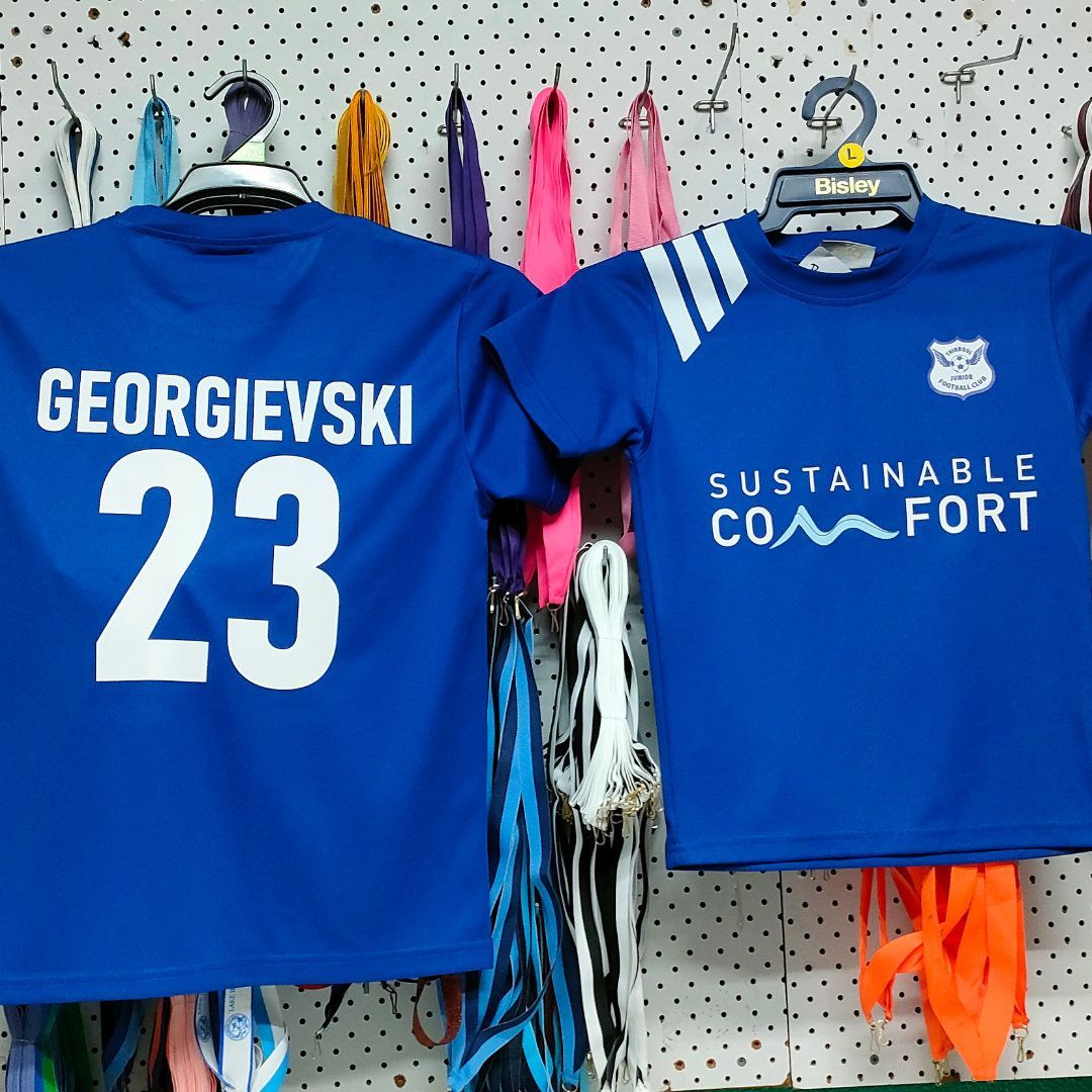 Two Blue Sport Shirts — NMTG Embroidery In Shellharbour, NSW