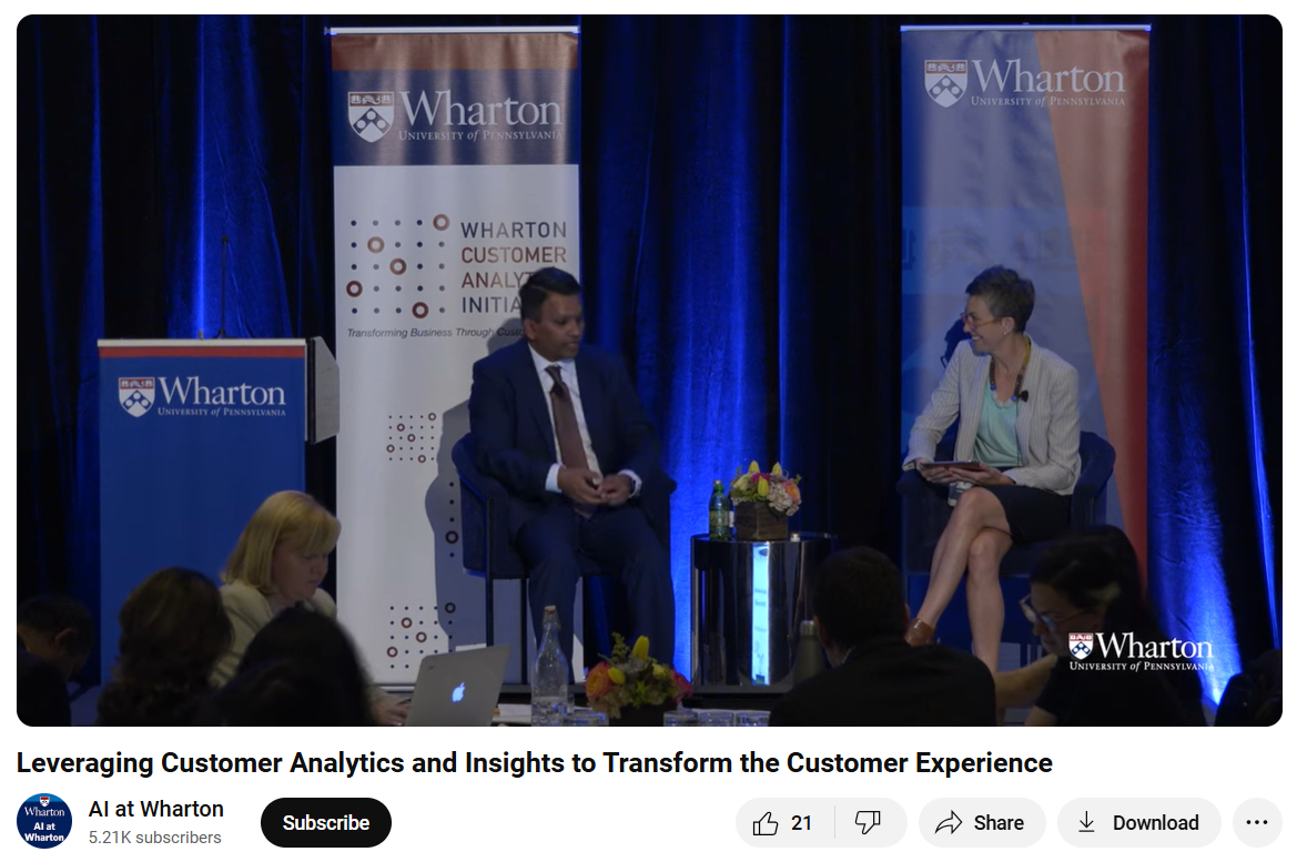 Ravi Kandikonda, Vice President of Marketing Strategy & Planning at Comcast about Leveraging Customer Analytics and Insights to Transform the Customer Experience at Wharton Customer Analytics Initiative's conference.