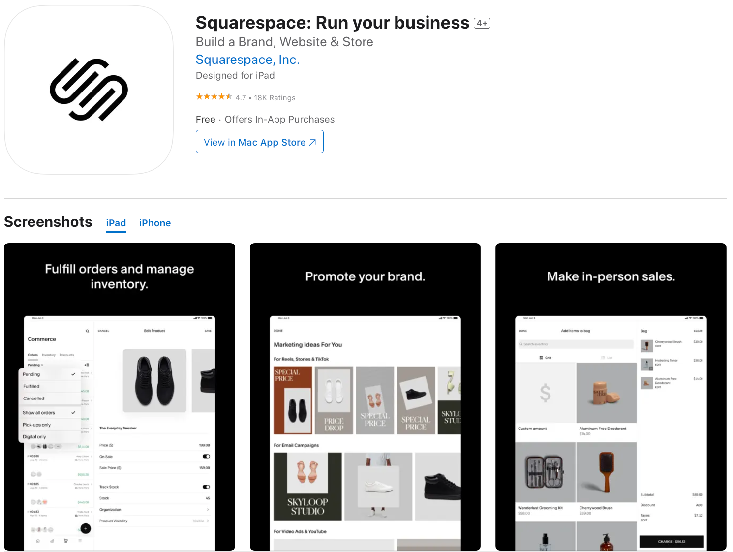 What Squarespace looks on a Macbook.