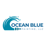 Ocean Blue painting llc with a wave and a brush.