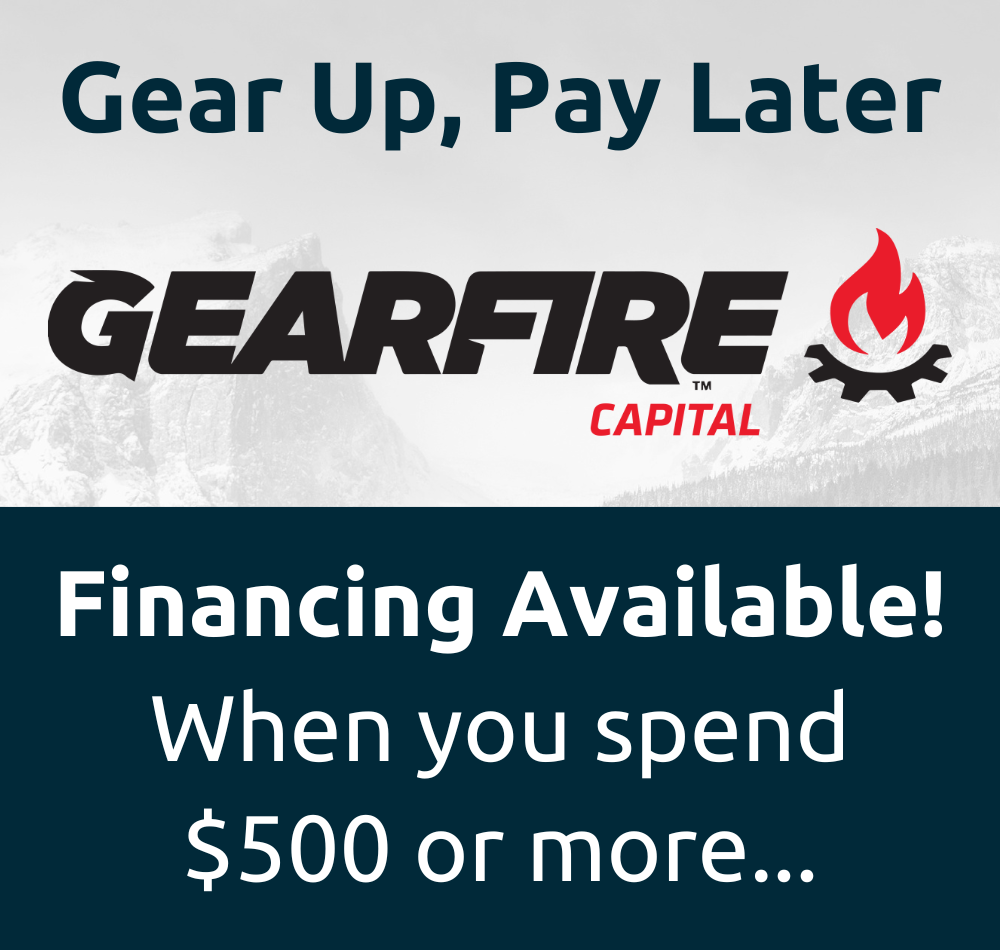 An ad for gearfire capital that says gear up pay later financing available when you spend $ 500 or more
