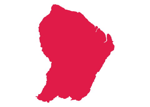 french guiana map in airiam red