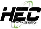 HEC logo with black text and green and grey curved lines. The text reads 