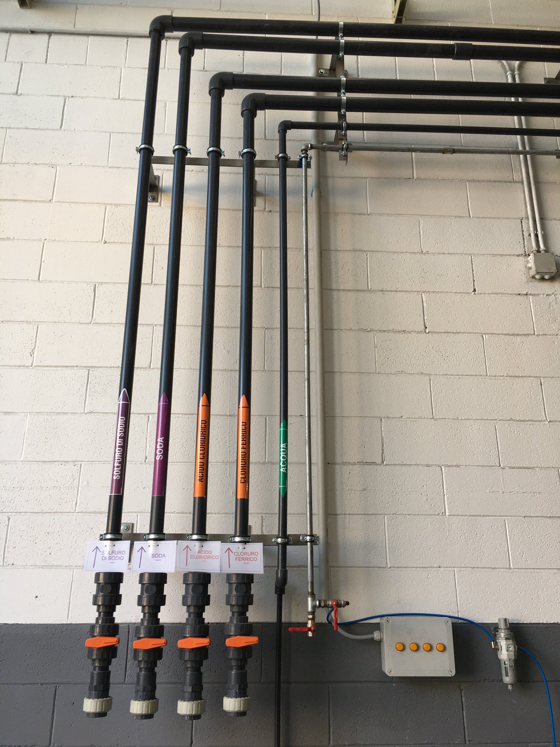 rubinetti impianto industriale di depurazione acqua