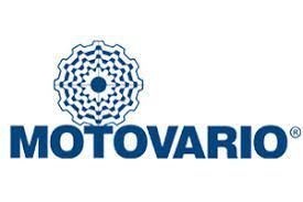 Logo di MOTVARIO con emblema a forma di ingranaggio sopra il nome del marchio in blu.