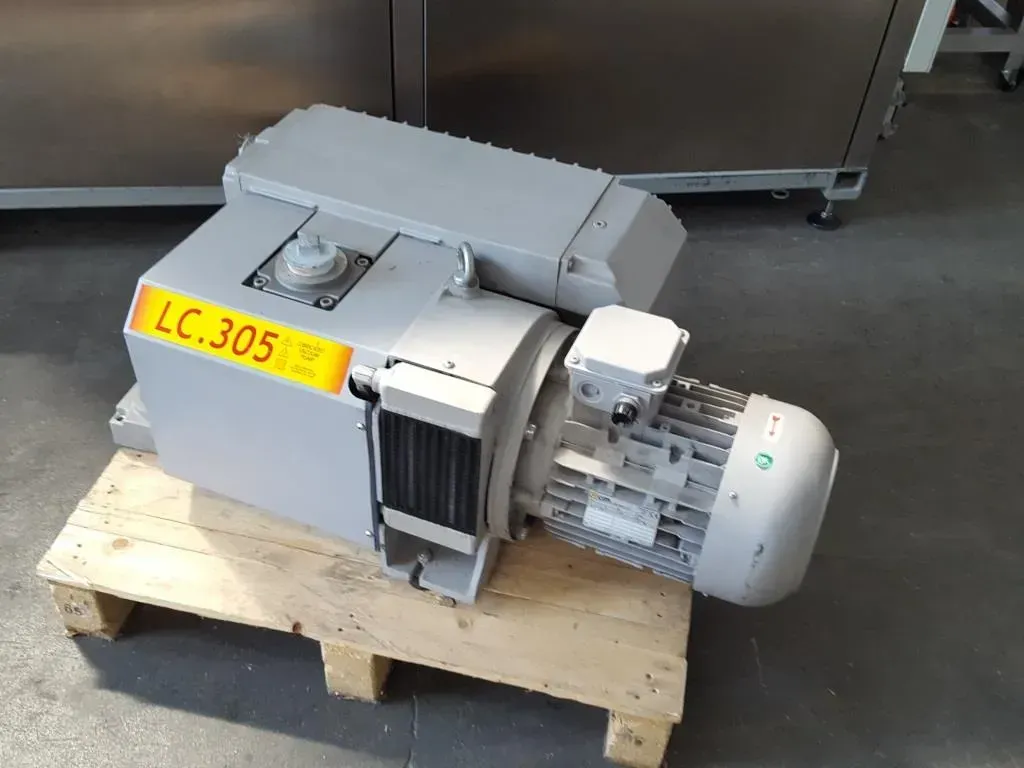 Macchina industriale grigia, etichetta 