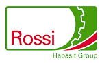 Logo Rossi: testo rosso su forma bianca con accenti verdi e rossi, cornice verde e testo del gruppo Habasit.