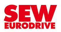 Logo SEW-EURODRIVE rosso su sfondo bianco.
