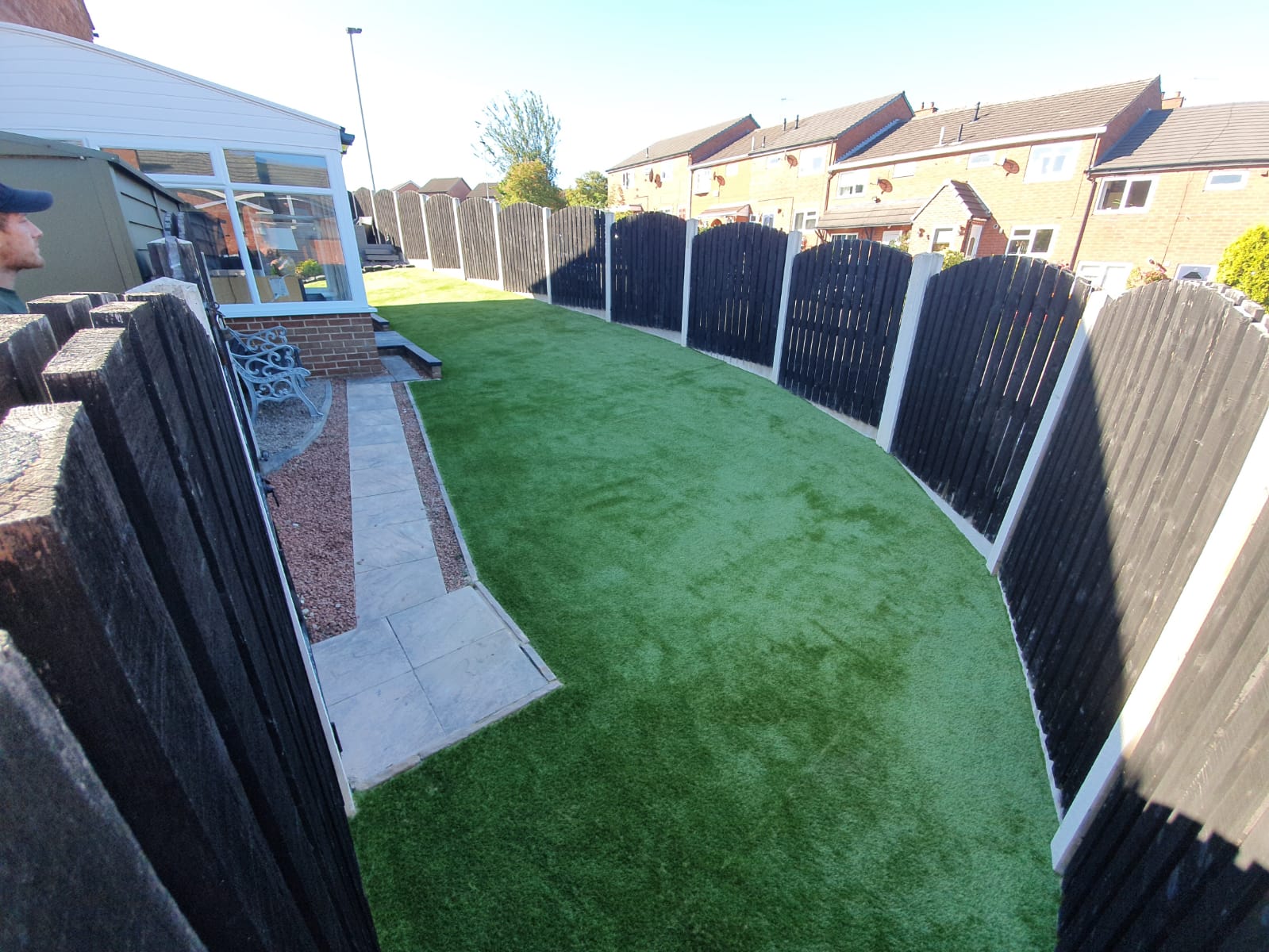 70m2 artificial grass install in Worsbrough Barnsley