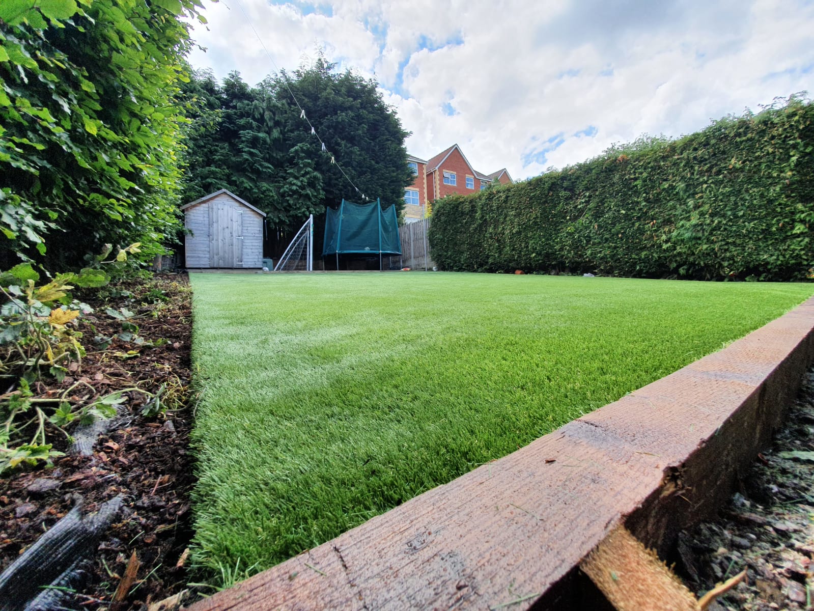 Large 90m2 artificial grass lawn installed in Greasbrough Rotherham