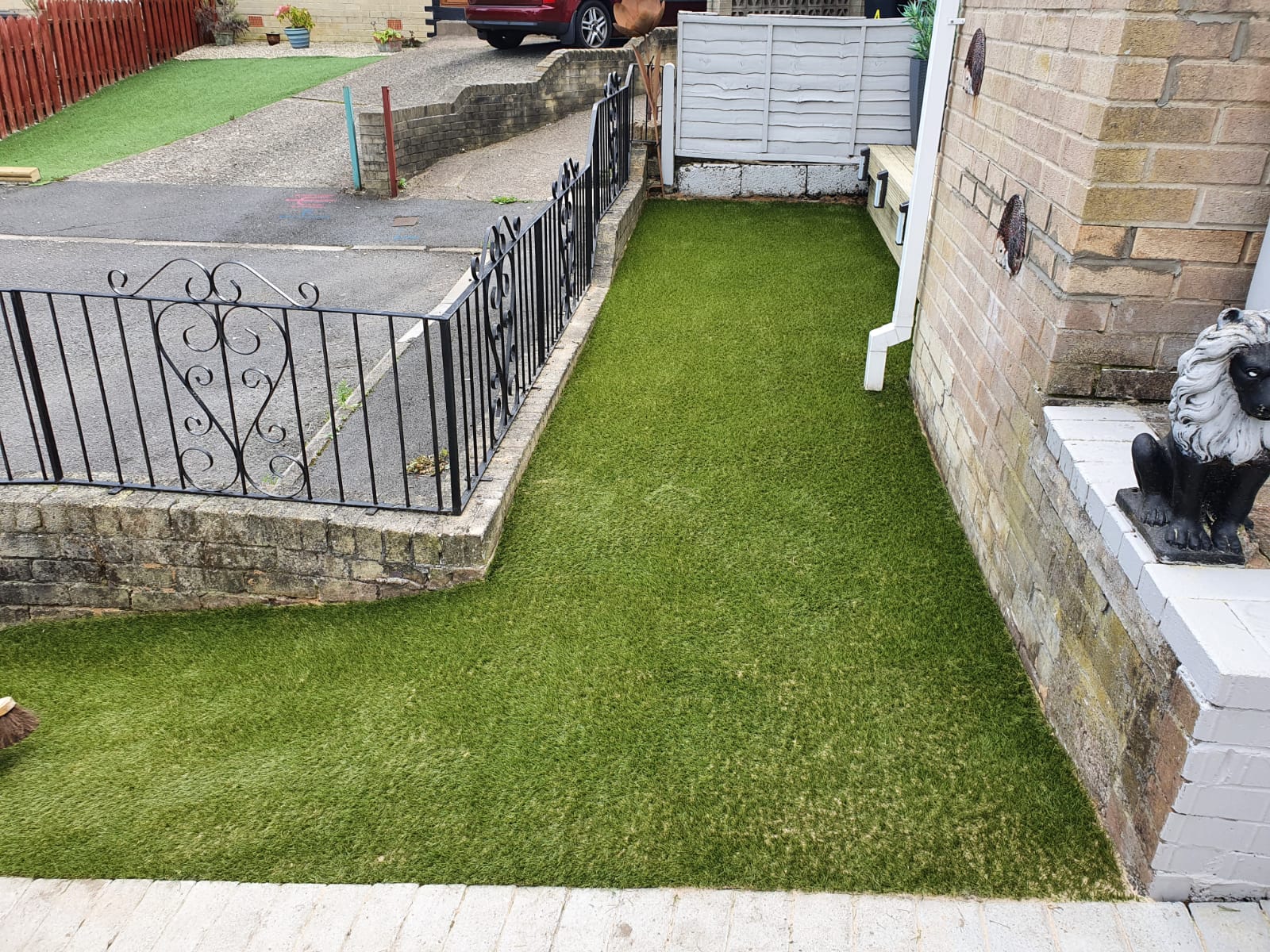 Small artificial grass lawn in East Dene Rotherham