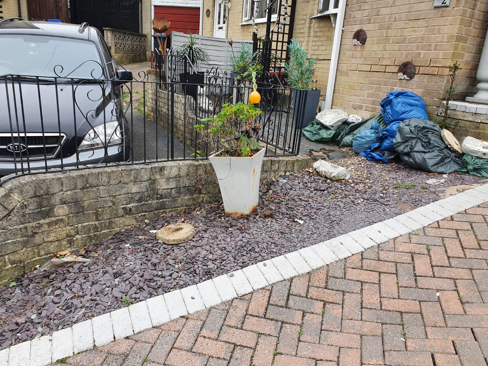 Before work started on a small front garden in Woodhouse Sheffield