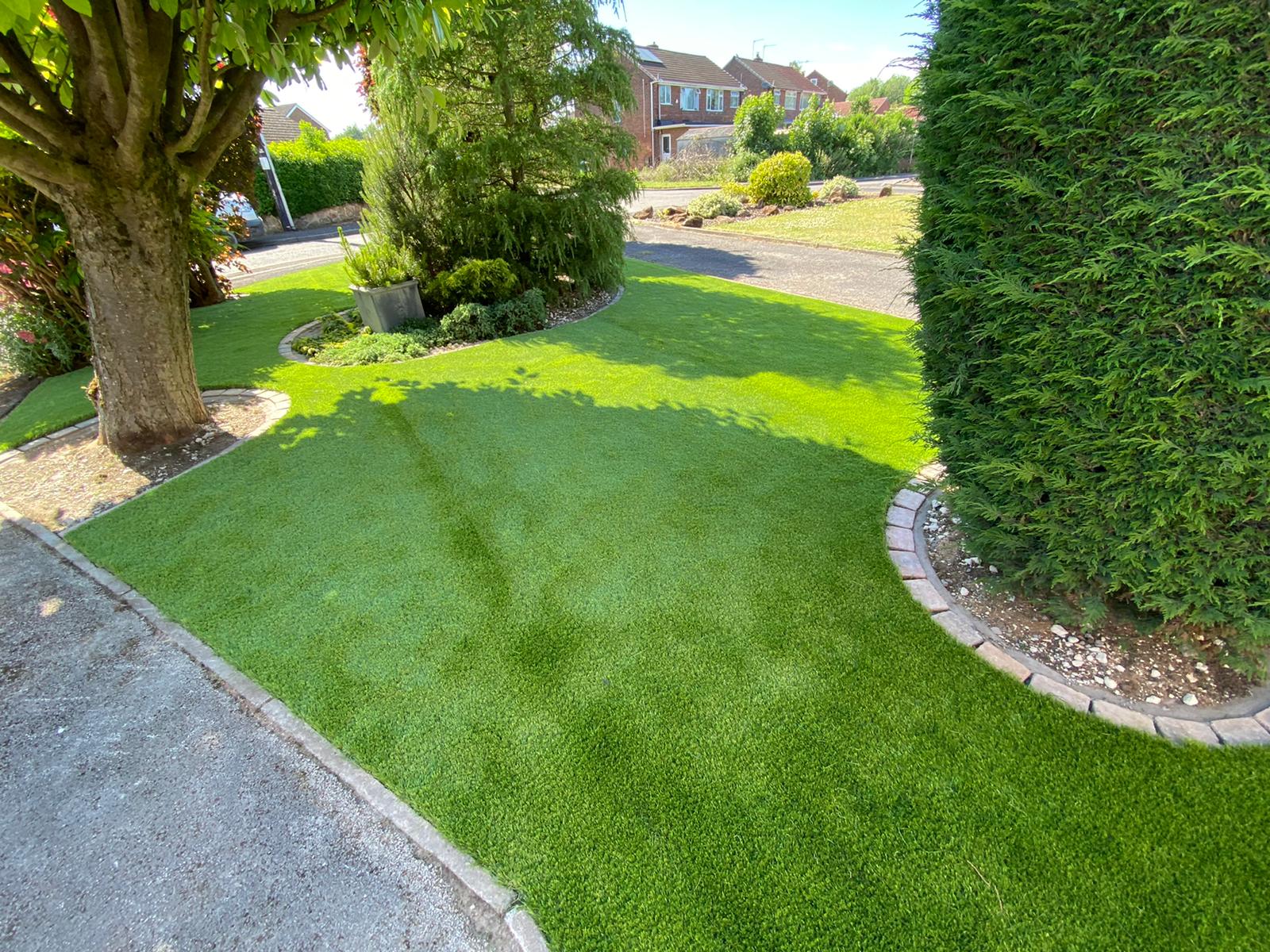 After artificial grass installation in Nottingham