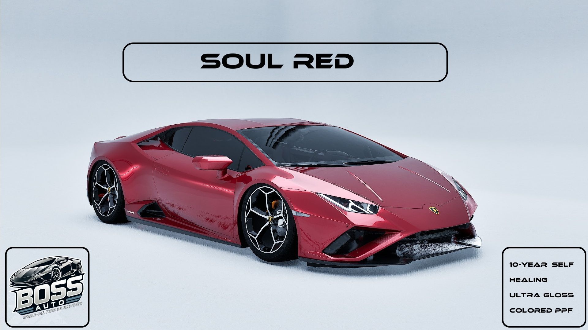 A red lamborghini huracan is sitting on a white surface.