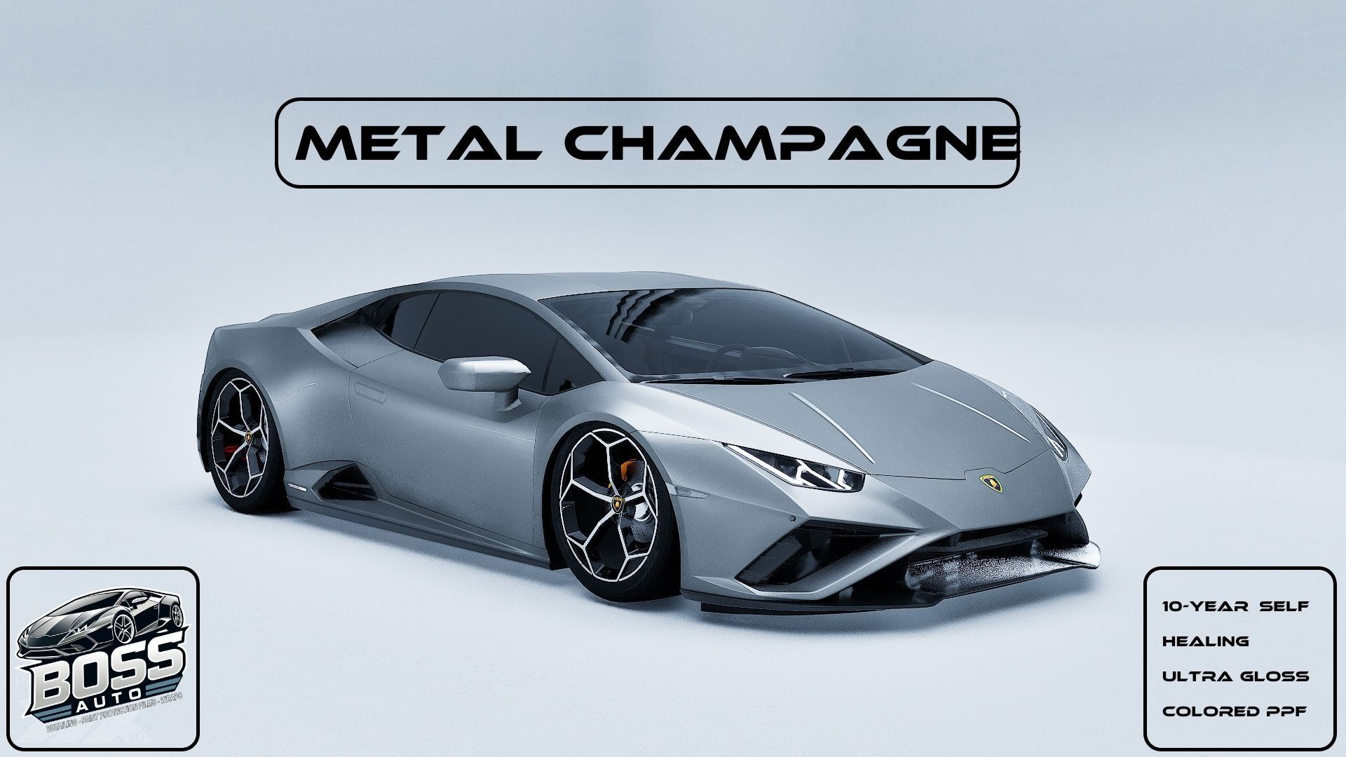 A silver lamborghini huracan is sitting on a white surface.