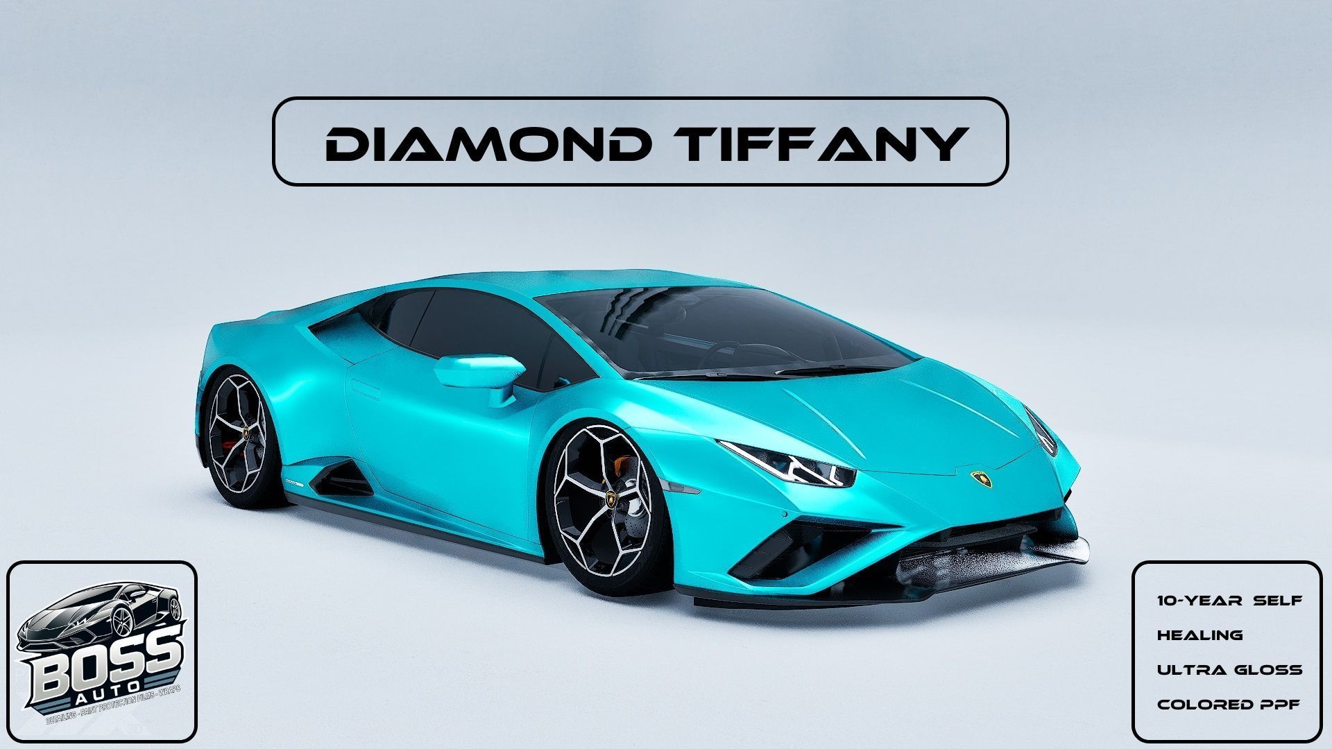 A blue lamborghini huracan is sitting on a white surface.