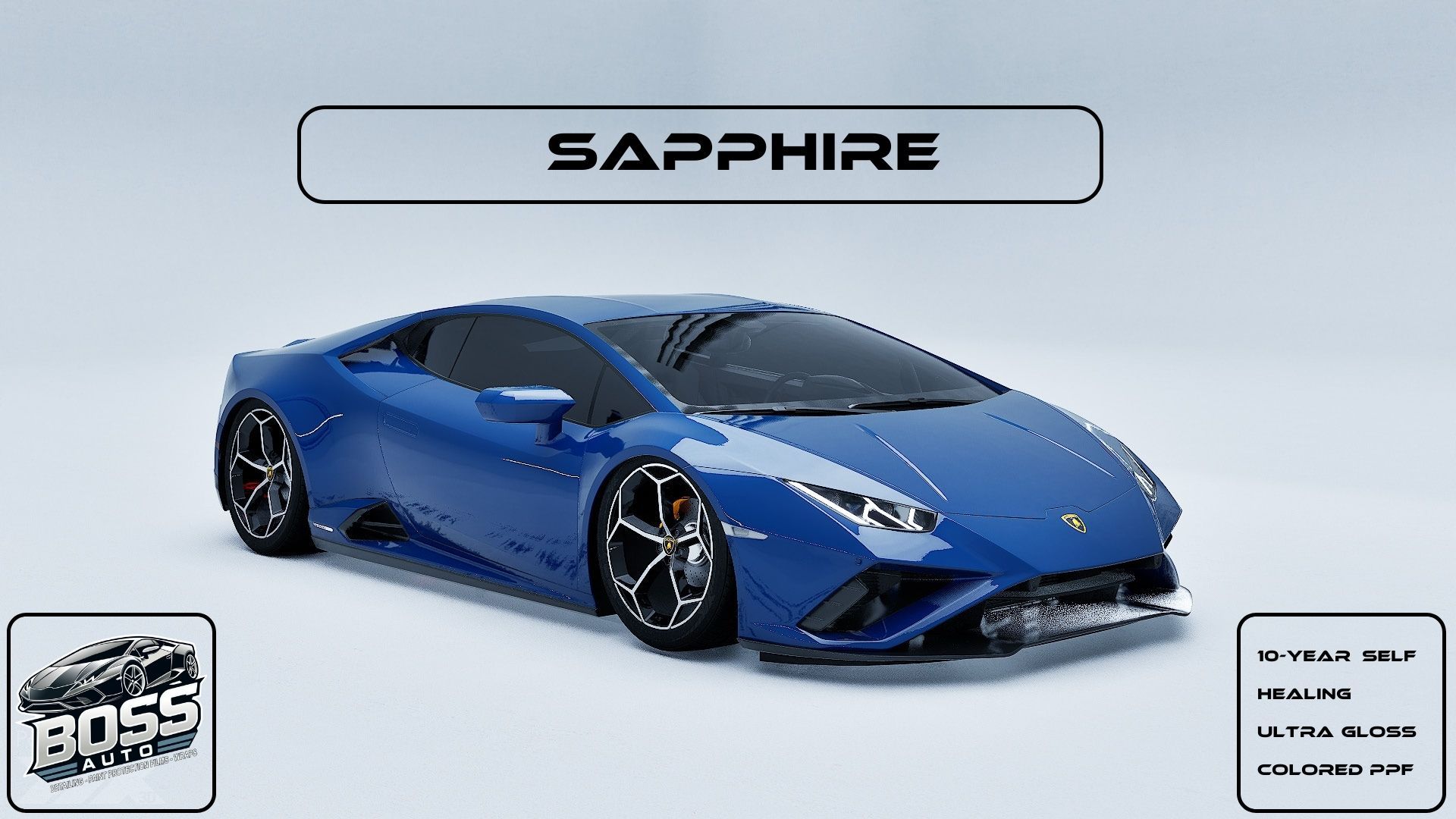 A blue lamborghini huracan is sitting on a white surface.