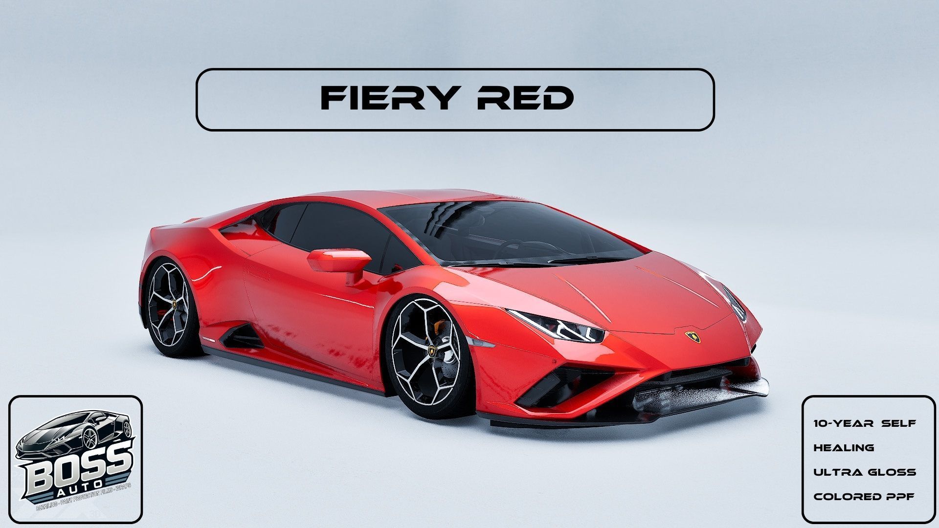 A red lamborghini huracan is sitting on a white surface.