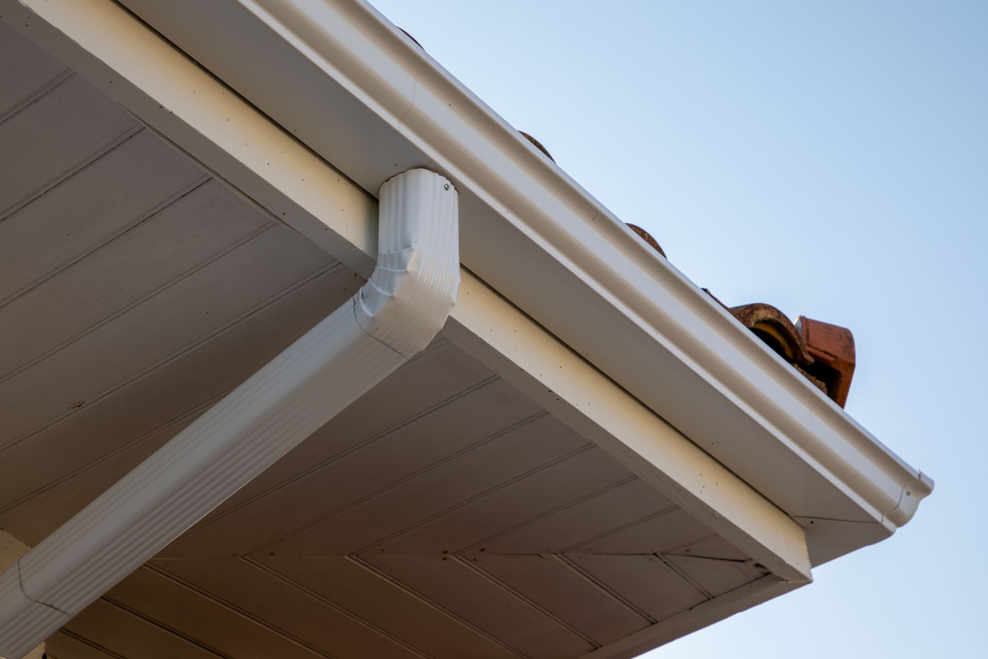 Roof with a gutter
