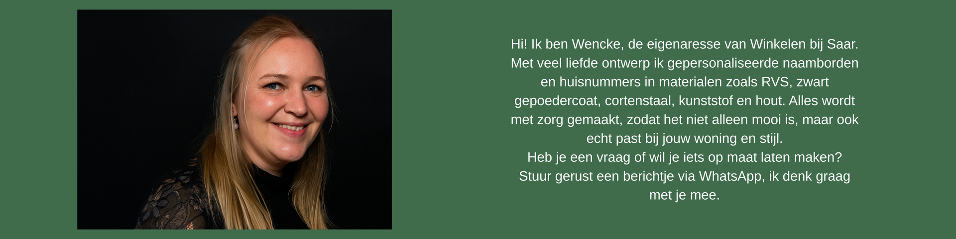 Over mij, waarom winkelen bij saar naamborden en huisnummers ontwerpt, maakt en verkoopt