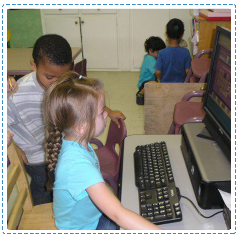 Girl using the computer