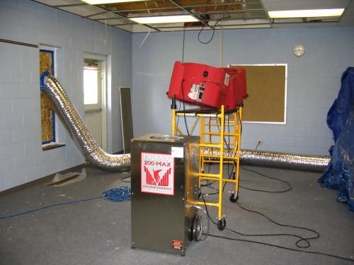 Drying Flooded Classroom Dry - Lansing, MI - Sunrise Cleaning & Construction Services