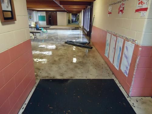 Sewage Back Up In School - Lansing, MI - Sunrise Cleaning & Construction Services