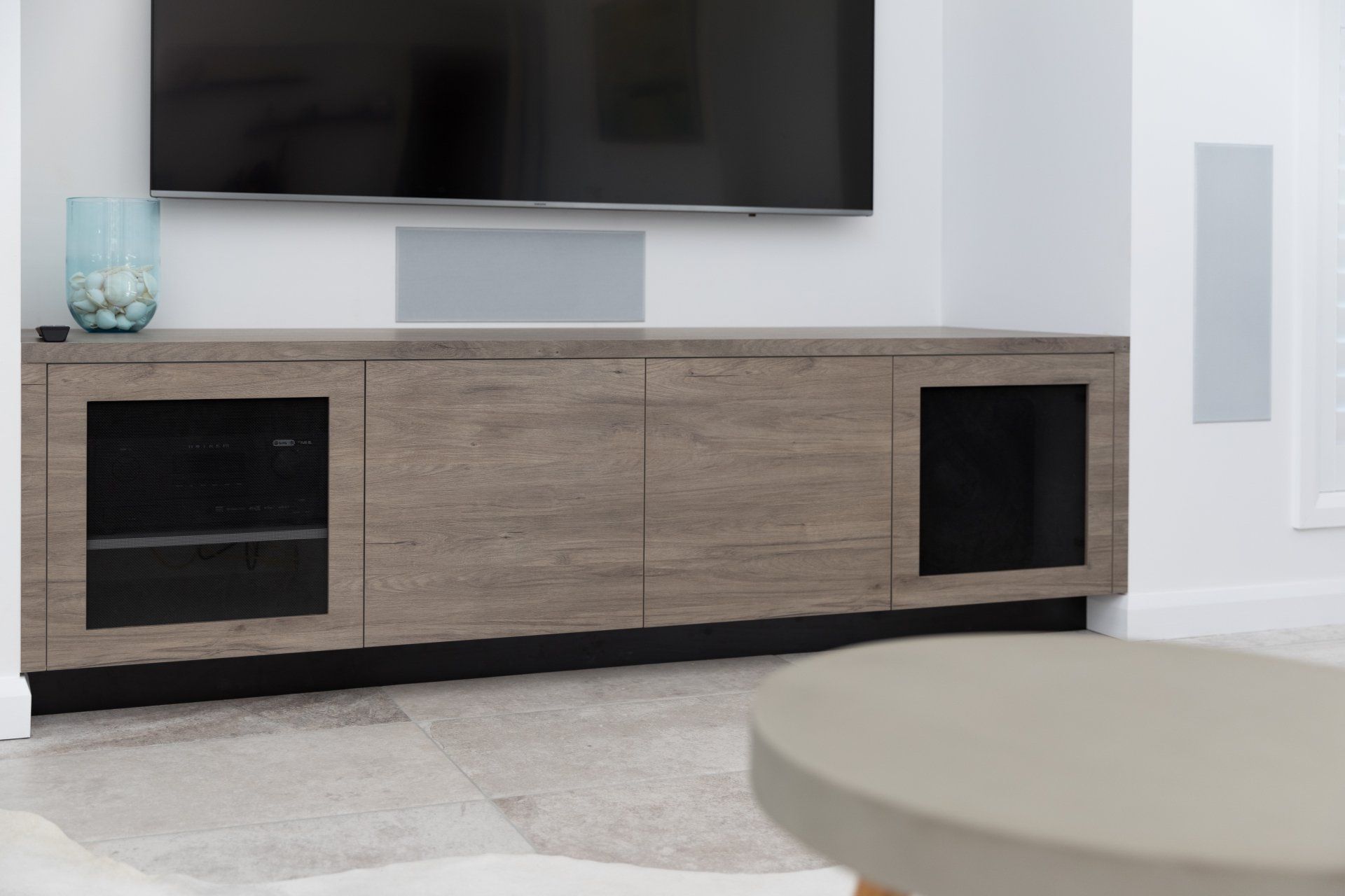 Modern TV Cabinet In The Living Room — Platinum Kitchens & Bathrooms In Coffs Harbour NSW