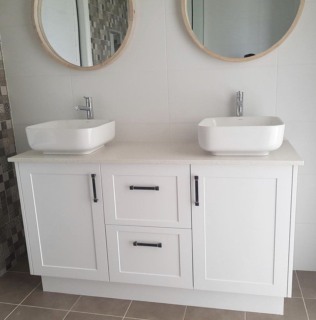 White Bathroom Vanity — Platinum Kitchens & Bathrooms In Coffs Harbour NSW
