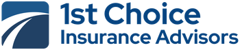 A blue and white logo for 1st choice insurance advisors