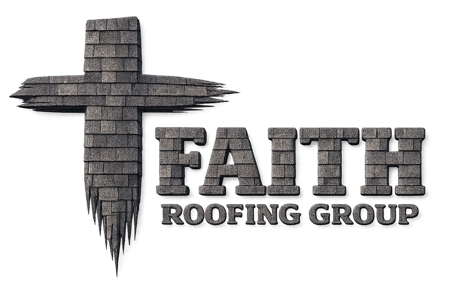 Cross and "FAITH ROOFING GROUP" logo in