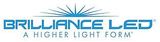 Brilliance LED logo with a blue starburst icon above the text and the tagline 