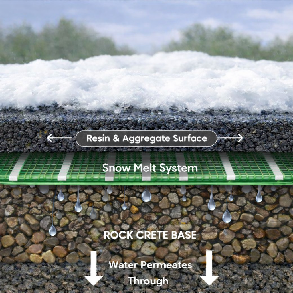 Resin Rock with Embedded Snow Melt Systems from Beyond Block & Resin
